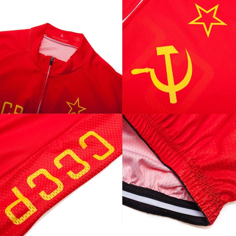 CCCP Cycling Jersey 9D Set MTB Uniform Red Bicycle Clothing Ropa Ciclismo Mens Quick Dry Bike Wear Short Maillot Culotte