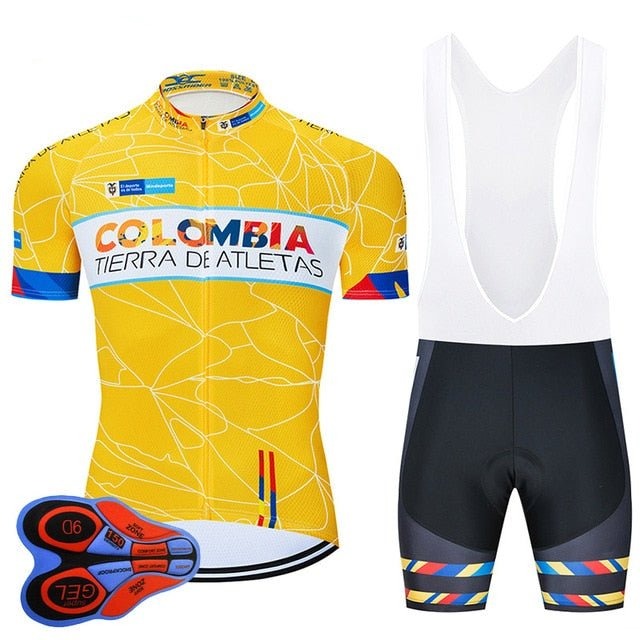 Colombia Cycling Jersey 9D Set MTB Uniform Bicycle Clothing Ropa Ciclismo Mens Quick Dry Bike Wear Short Maillot Culotte