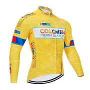 COLOMBIA  Cycling Jersey 9D Bib Set MTB Uniform Bike Clothing Quick Dry Spring/Autumn Bicycle Clothes Mens Long Cycling Wear