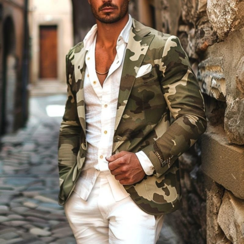 CamouflageStyle™ Men's Leisure Suit – Modern Elegance with Digital