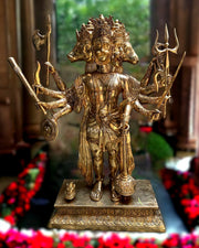 Majestic 75-inch Tall Brass Panchmukhi Hanuman Statue-0