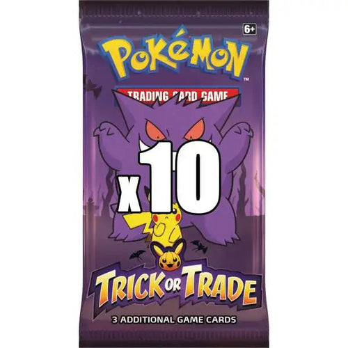Pokemon 2022 Halloween Trick or Trade LOT of 10 BOOster Packs [3 Cards
