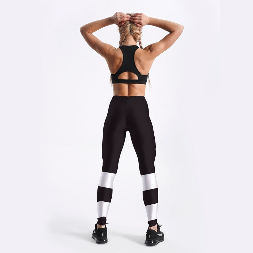 Fashion Workout Women Leggings Fitness Athleisure Clothing White Letter Printed Leggings  S-4XL