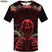 Skull T shirt Men Metal Tshirt Printed Rose Anime Clothes War Shirt Print Harajuku T-shirts 3d Mens Clothing