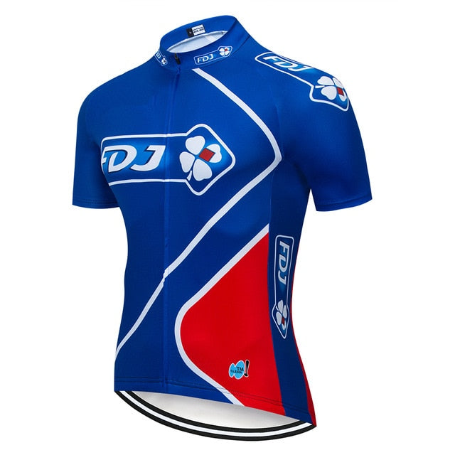Pro Team FDJ Cycling Jersey 20D Bib Set MTB Uniform Bike Clothing Quick Dry Bicycle Wear Clothes Mens Short Maillot Culotte