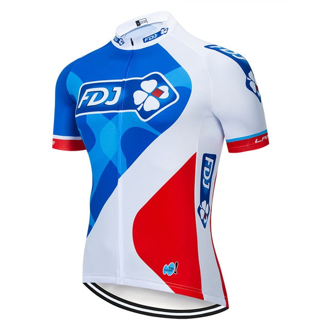 Pro Team FDJ Cycling Jersey 20D Bib Set MTB Uniform Bike Clothing Quick Dry Bicycle Wear Clothes Mens Short Maillot Culotte
