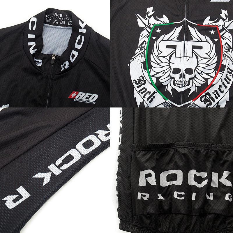 Rock Racing Cycling Clothing 9D Bib Set MTB Uniform Black Bicycle Clothes Quick Dry Bike Jersey Men's Short Maillot Culotte