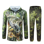 Fishing t Shirts Anti UV Sun Protection Long Sleeve mens Camouflage Fishing Jacket Set Shirt Clothing Clothes Big