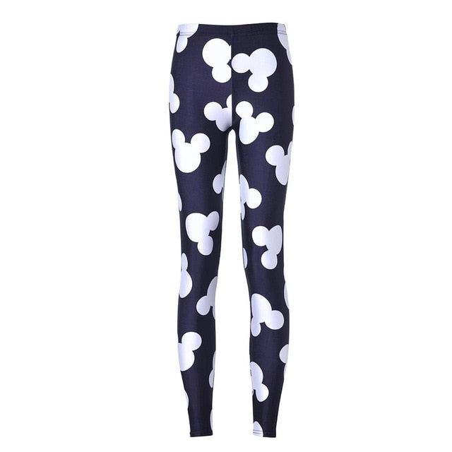 Active Women Minnie Mickey Yoga Gym Leggings Athletic Women Sport Clothing