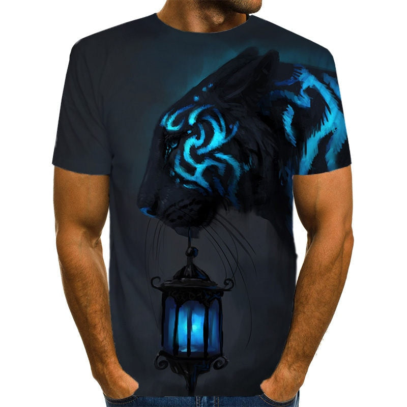 Snow Tiger T Shirt Men Animal Tshirt Sex Funny T Shirts Slim 3d Print T-shirt Hip Hop Tee Cool Mens Clothing New Summer Top