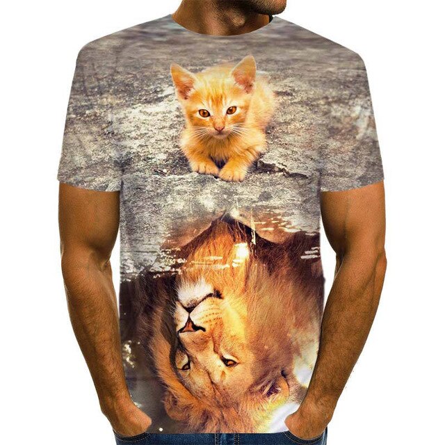 Snow Tiger T Shirt Men Animal Tshirt Sex Funny T Shirts Slim 3d Print T-shirt Hip Hop Tee Cool Mens Clothing New Summer Top