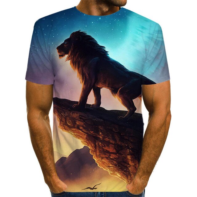 Snow Tiger T Shirt Men Animal Tshirt Sex Funny T Shirts Slim 3d Print T-shirt Hip Hop Tee Cool Mens Clothing New Summer Top