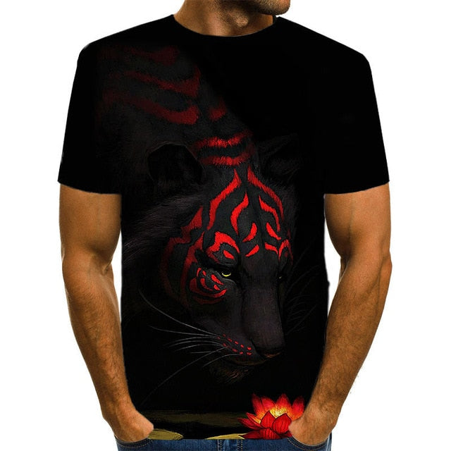 Snow Tiger T Shirt Men Animal Tshirt Sex Funny T Shirts Slim 3d Print T-shirt Hip Hop Tee Cool Mens Clothing New Summer Top