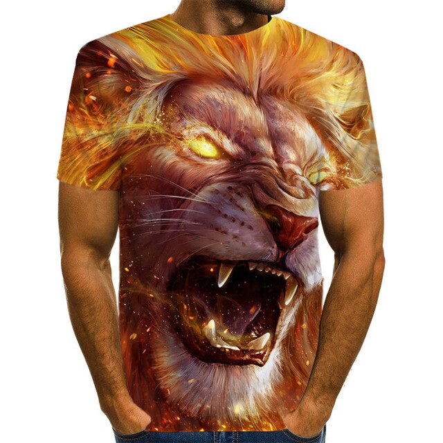 Snow Tiger T Shirt Men Animal Tshirt Sex Funny T Shirts Slim 3d Print T-shirt Hip Hop Tee Cool Mens Clothing New Summer Top