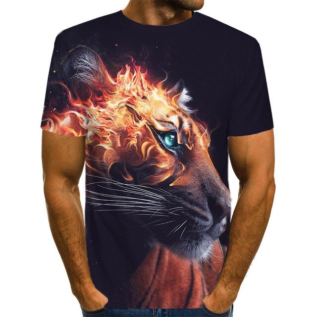 Snow Tiger T Shirt Men Animal Tshirt Sex Funny T Shirts Slim 3d Print T-shirt Hip Hop Tee Cool Mens Clothing New Summer Top