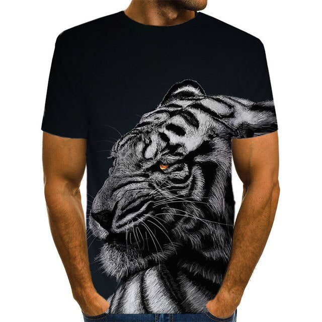 Snow Tiger T Shirt Men Animal Tshirt Sex Funny T Shirts Slim 3d Print T-shirt Hip Hop Tee Cool Mens Clothing New Summer Top