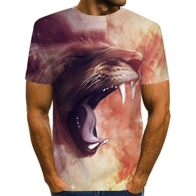 Snow Tiger T Shirt Men Animal Tshirt Sex Funny T Shirts Slim 3d Print T-shirt Hip Hop Tee Cool Mens Clothing New Summer Top