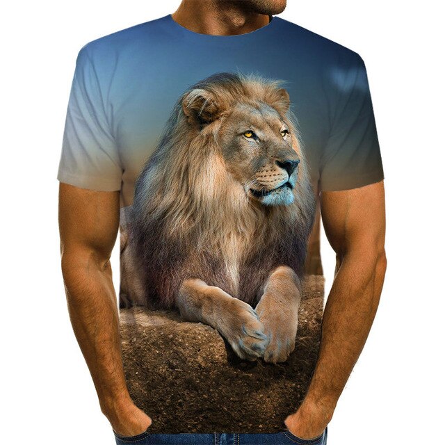 Snow Tiger T Shirt Men Animal Tshirt Sex Funny T Shirts Slim 3d Print T-shirt Hip Hop Tee Cool Mens Clothing New Summer Top