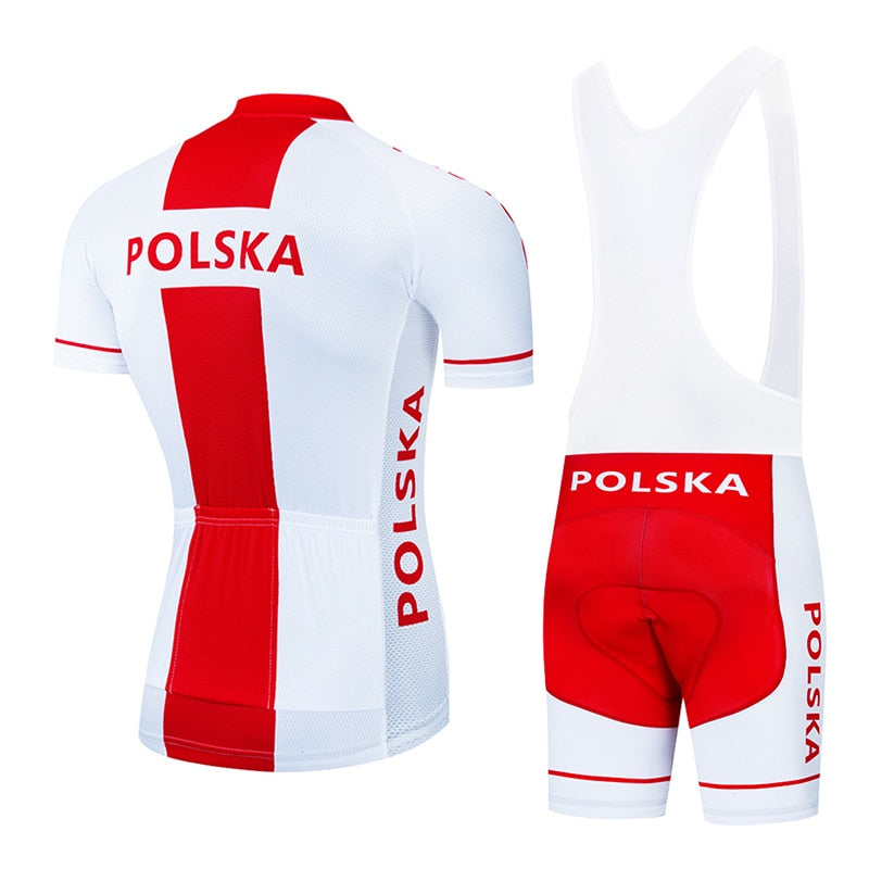 Team Poland Cycling Clothing 9D Set MTB Jersey Bicycle Clothes Ropa Ciclismo Quick Dry Bike Wear Mens Short Maillot Culotte