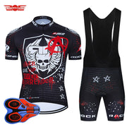 Rock Racing Cycling Clothing 9D Bib Set MTB Jersey Black Bicycle Clothes Quick Dry Bike Shirt Men's Short Maillot Culotte