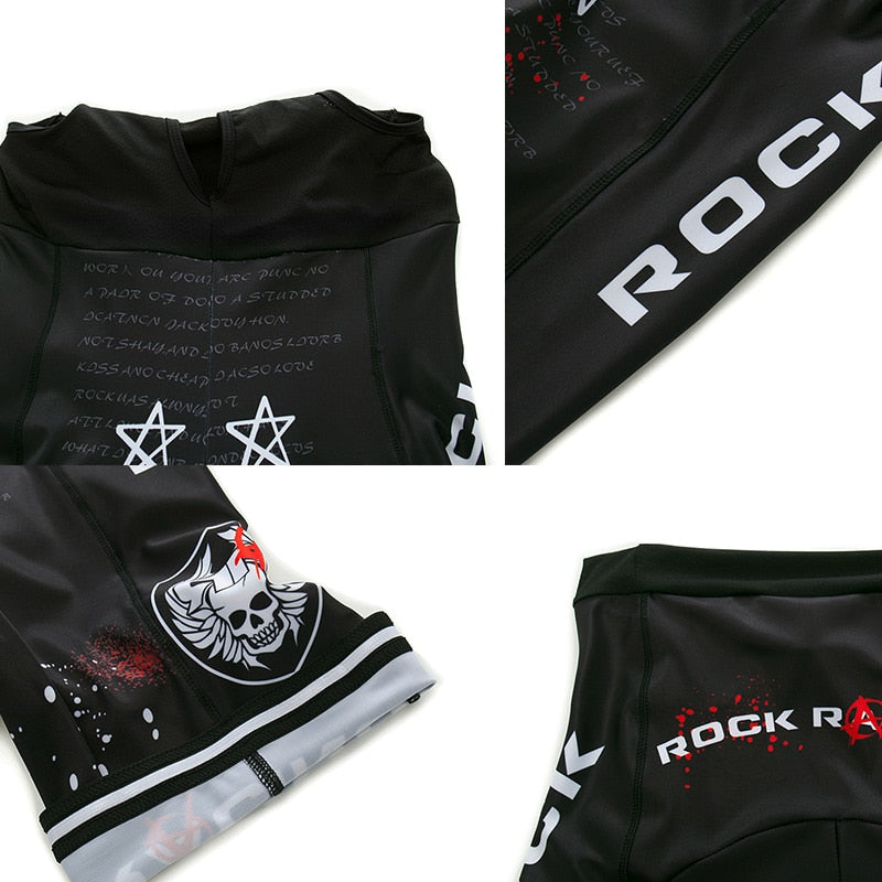 Rock Racing Cycling Clothing 9D Bib Set MTB Jersey Black Bicycle Clothes Quick Dry Bike Shirt Men's Short Maillot Culotte