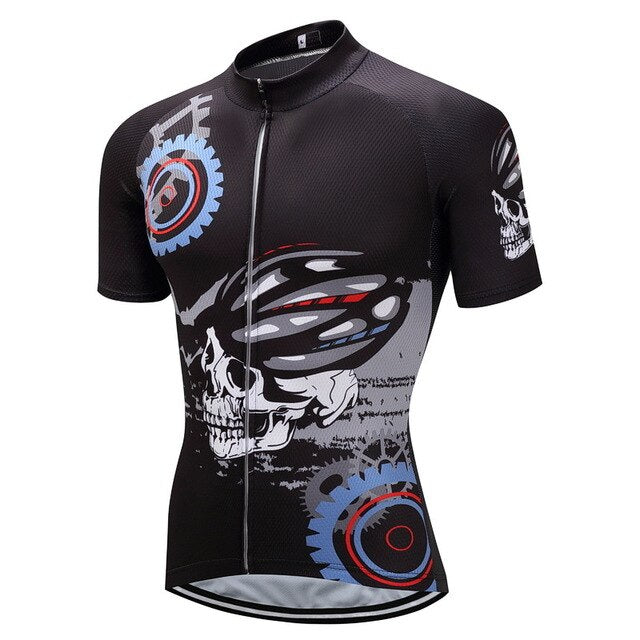 Skull Cycling Jersey 9D Bib Set MTB Uniform Bicycle Clothing Ropa Ciclismo Black Bike Clothes Men's Short Maillot Culotte