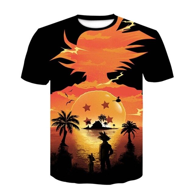 Son Goku Dragon Ball T-Shirt Men's Clothing T Shirt Fashion Streetwear Funny Kid Goku 3D Printed Tshirts Mans Tops Tees