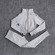 Women Fitness Sport Yoga Suit Seamless Women Yoga Sets Long Sleeve Clothing Female Sport Gym Suits Wear Running Clothes