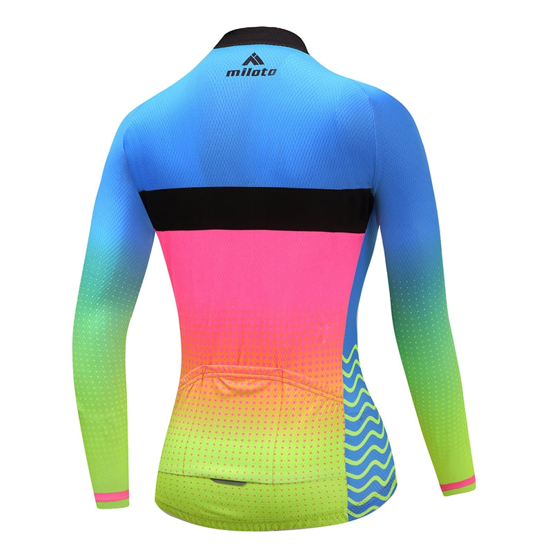 Women Long Sleeve Thermal Fleece Cycling Clothing