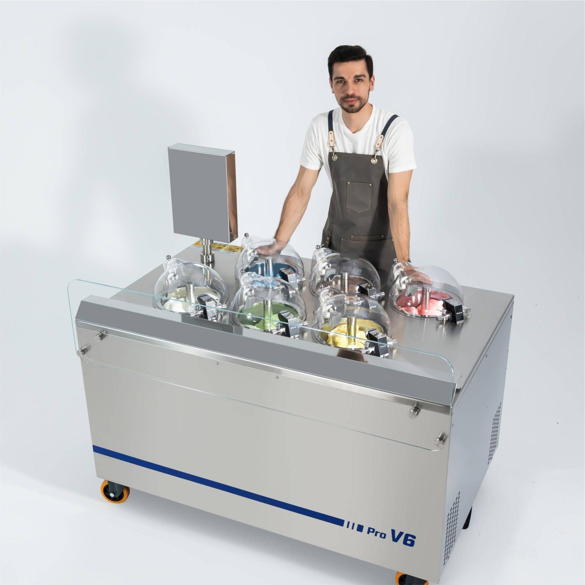 Commercial Gelato Ice Cream Maker, V6, Six Pots – Top Churn-2
